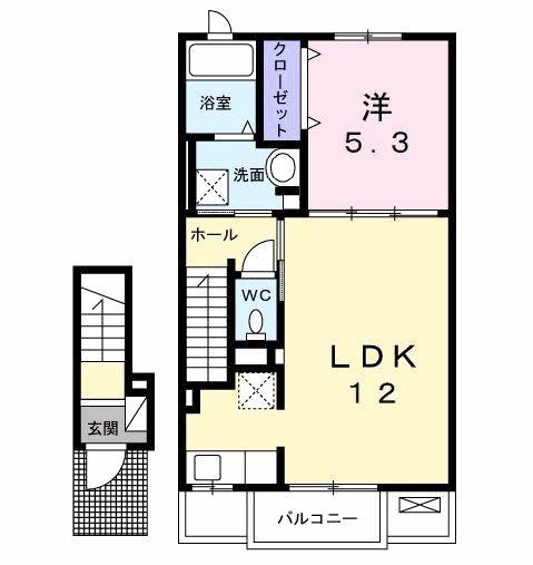グランツ(1LDK/2階)の間取り写真