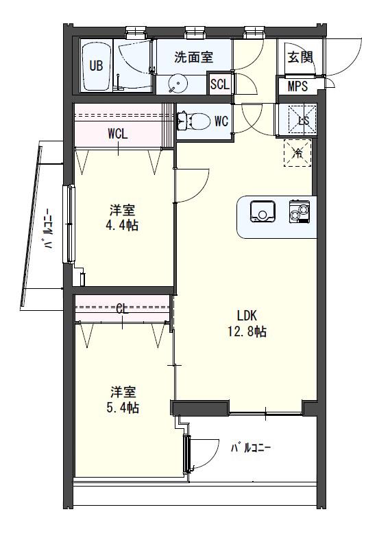SK BUILDING-9(2LDK/2階)の間取り写真