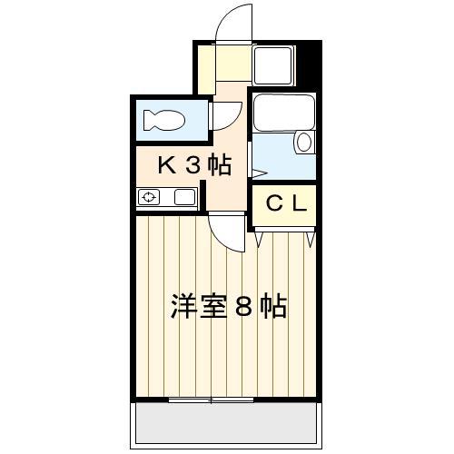 グラシャス97(1K/3階)の間取り写真