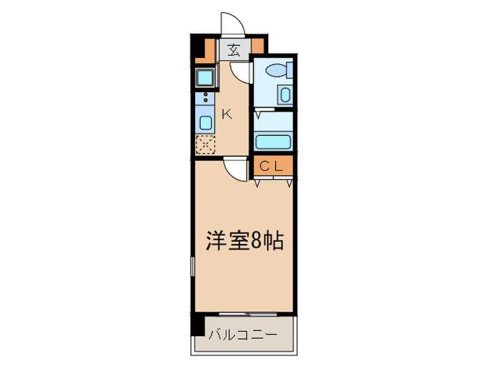 大濠小河マンション(1K/6階)の間取り写真