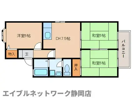 オプティマIIA(3DK/2階)の間取り写真