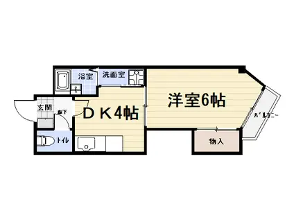 メゾン・ミヤ(1DK/3階)の間取り写真