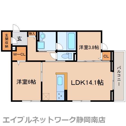 D CREST中原(2LDK/2階)の間取り写真