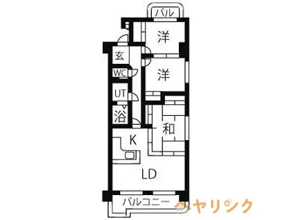アルカディアII牧の里(3LDK/2階)の間取り写真