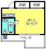 シャイン元住吉(ワンルーム/2階)の間取り写真