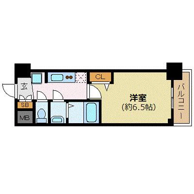 プレサンス新大阪イオリア(1K/10階)の間取り写真