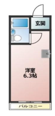 マイコーポ白国(ワンルーム/3階)の間取り写真