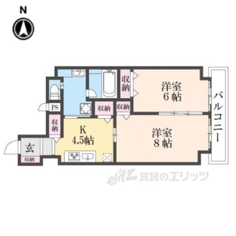 CASA花車(2DK/3階)の間取り写真