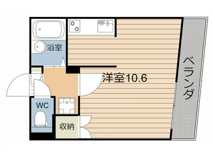 プレステージ郡元(ワンルーム/5階)の間取り写真