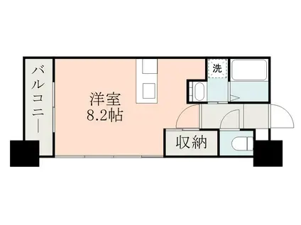 レインボー新栄(ワンルーム/2階)の間取り写真