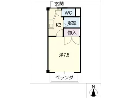 グリーンビレッジ(1K/3階)の間取り写真