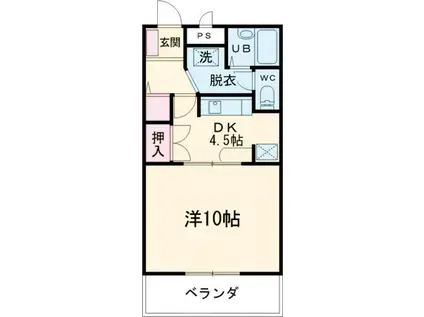 エクシード松山(1DK/2階)の間取り写真