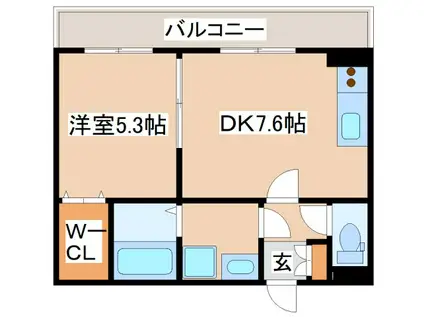 アクロス東須磨アパートメント(1DK/1階)の間取り写真