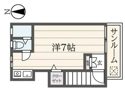 ハイツ藤(ワンルーム/2階)の間取り写真