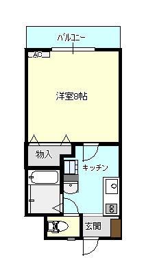 ヴィラコート金泉寺(1K/2階)の間取り写真