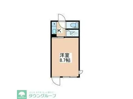 樹りん荘(ワンルーム/1階)の間取り写真