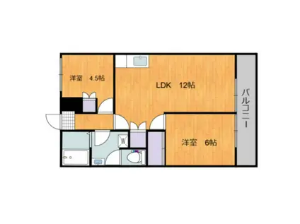 ニューシティマンション沼田(2LDK/3階)の間取り写真