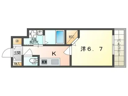 オリエントレジデンス門真殿島町(1K/4階)の間取り写真