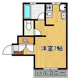 FAB FLAT(ワンルーム/1階)の間取り写真