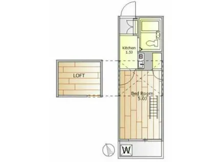 レオパレス三軒茶屋A棟(1K/1階)の間取り写真
