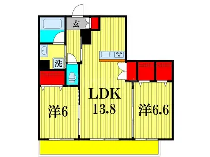 EDEL HEIM(2LDK/5階)の間取り写真