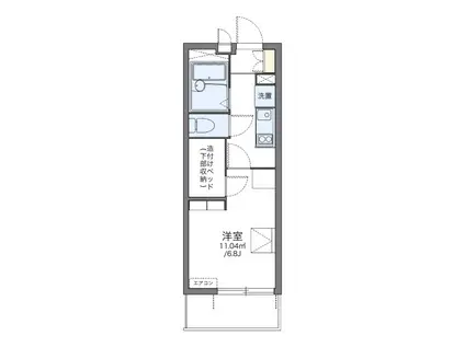 レオパレスすずらん(1K/1階)の間取り写真