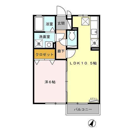 ボン・ショコラ(1LDK/1階)の間取り写真