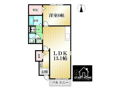 なでしこ(1LDK/1階)の間取り写真