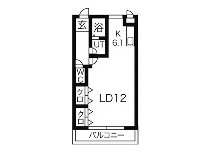ヴィレッティーナ岐阜茜部(ワンルーム/2階)の間取り写真