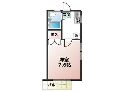 ハイツ高橋(1K/2階)の間取り写真