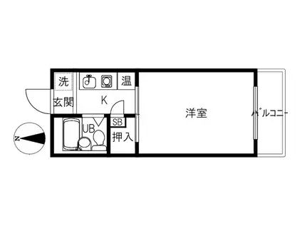 プチグレイス野々市(1K/3階)の間取り写真