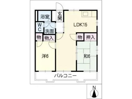 SSコーポ(2LDK/2階)の間取り写真