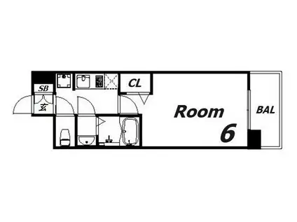 プレサンス神戸長田マリエント(1K/4階)の間取り写真