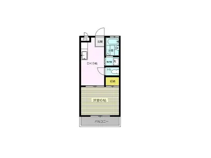 パークレーン東和(1DK/3階)の間取り写真