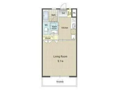 U・TOPIA44(1K/1階)の間取り写真