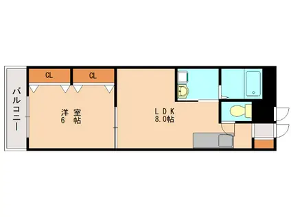 アンプルールクラージュパリス(1LDK/1階)の間取り写真