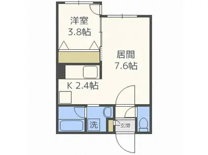 FLORESTA43°(1LDK/5階)の間取り写真