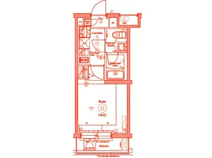 SYNEX YOKOHAMA-NEGISHI(1K/2階)の間取り写真