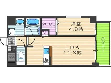 TS GARDEN(1LDK/5階)の間取り写真