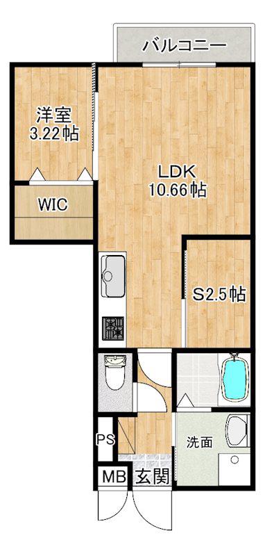 LIFEFIELD小郡II(1SLDK/1階)の間取り写真