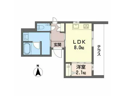 プロキオン大濠(1LDK/1階)の間取り写真