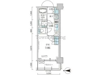 パークアクシス菊川ステーションゲート(1K/2階)の間取り写真