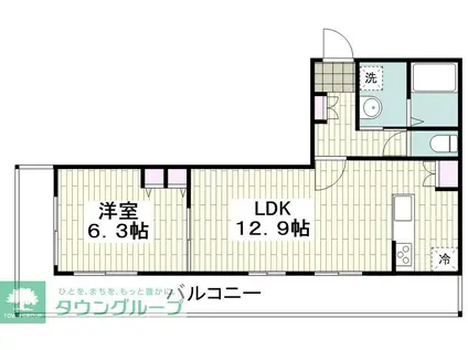 サンプランドール(1LDK/1階)の間取り写真