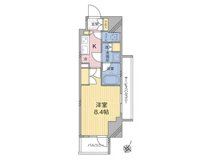 MODIER HATAGAYA(1K/10階)の間取り写真