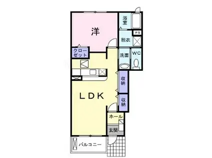 サンシャインB(1LDK/1階)の間取り写真