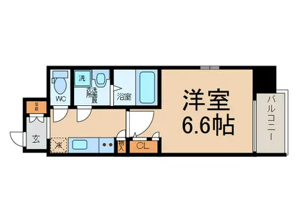 レジュールアッシュ心斎橋ヴィータ(1K/5階)の間取り写真