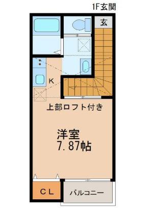 アスコット文化町(1K/2階)の間取り写真