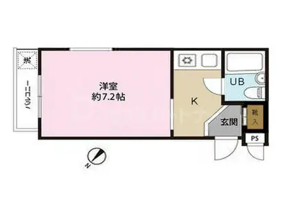 平和台ハウジング(ワンルーム/2階)の間取り写真