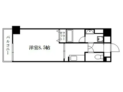 プリモレガーロ西京極(1K/4階)の間取り写真