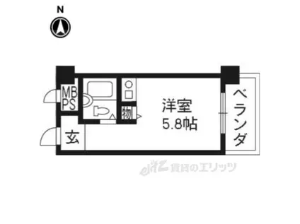 朝日プラザ鴨川Ⅱ(ワンルーム/6階)の間取り写真